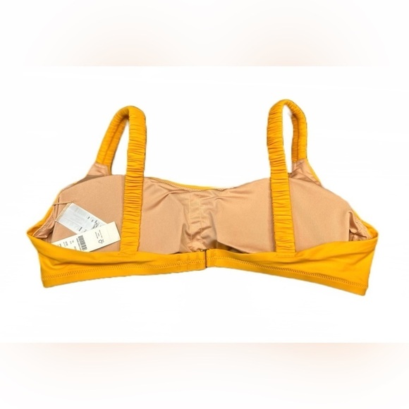 J.Crew Orange Scrunchie-Strap Squareneck Bikini Top with Removable Pads, Size XL - Picture 6 of 15